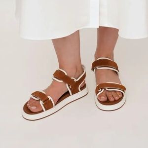 Loro Piana Brown and White Sandals